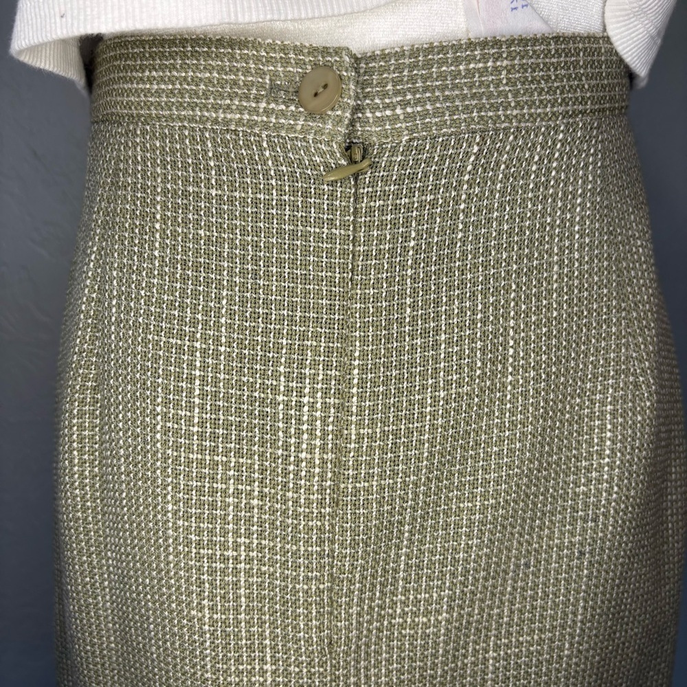 Conrad C Collection Wool Blend Maxi Skirt | Green Textured | Size 10 - Picture 9 of 16